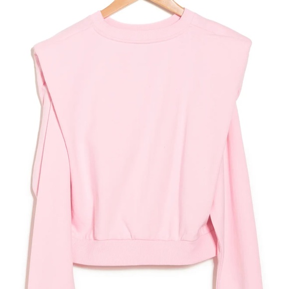 Buffalo David Bitton NWT size M Indiana Padded Shoulder Sweatshirt light pink - Picture 4 of 8